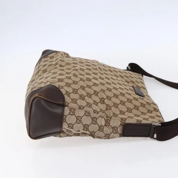 GUCCI GG Canvas Shoulder Bag Beige Silver 110054 Auth 151886 - Picture 5 of 16